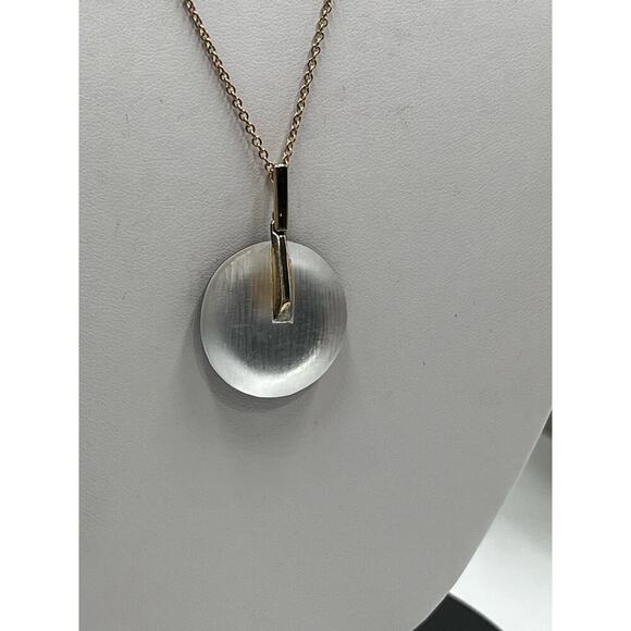 Alexis Bittar Handcrafted White Lucite
Pendent Necklace Gold 
Backing Signed - Picture 4 of 14